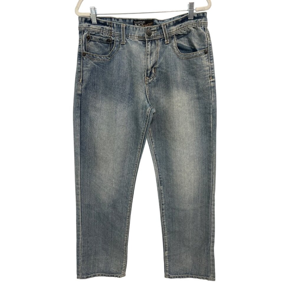 Baileys PT Straight Fit Jeans Size 34x32 Blue Light Wash Denim Cotton Blend Farm